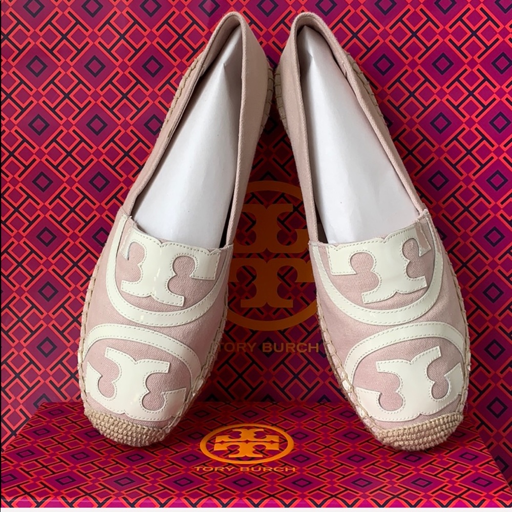 NEW Tory Burch Poppy Logo Espadrille Flats